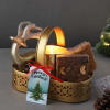 Xmas Cakes And Candle Gift Basket Online