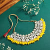 Shop Yellow Beads N Mirror Choker Set
