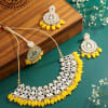 Yellow Beads N Mirror Choker Set Online