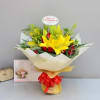 Yellow lilies with red and green Online