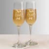 You and Me Personalized Set of Two Champagne Glasses Online