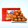 Gift Yummy Besan Laddoo Pack with Kaju Pudina Namkeen in CD Box