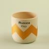 Gift Zig Zag Gold Personalized Ceramic Planter - Without Plant