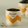 Zig Zag Gold Personalized Ceramic Planter - Without Plant Online
