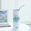 Zodiac Charm - Personalized Stainless Steel Tumbler With Straw - Cancer Online