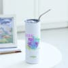 Gift Zodiac Charm - Personalized Stainless Steel Tumbler With Straw - Gemini