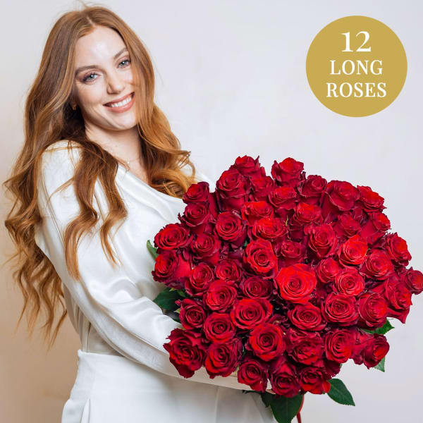 12 long stemmed roses