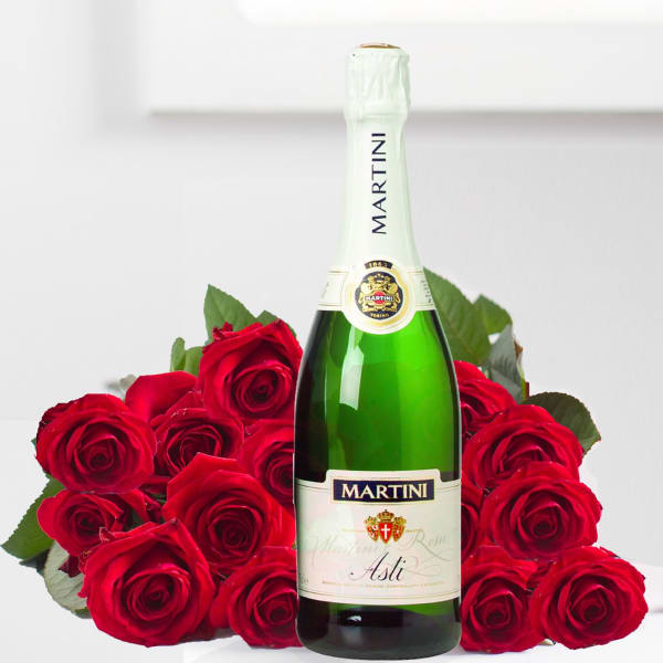 15 red roses and exclusive Sparkling wine.