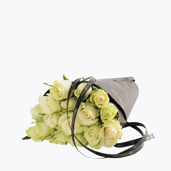 15 White Roses Gift Wrapped