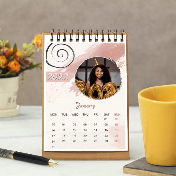 2021 Desk Calendar in Yellow