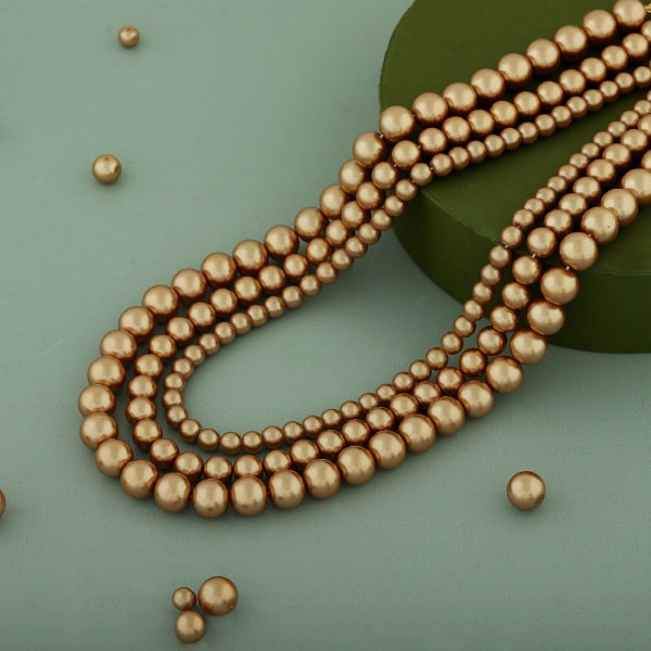 3 Layer Golden Pearl Necklace