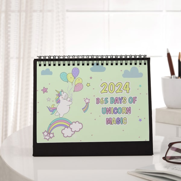 365 Days Of Unicorn Magic - Personalized 2024 Desk Calendar