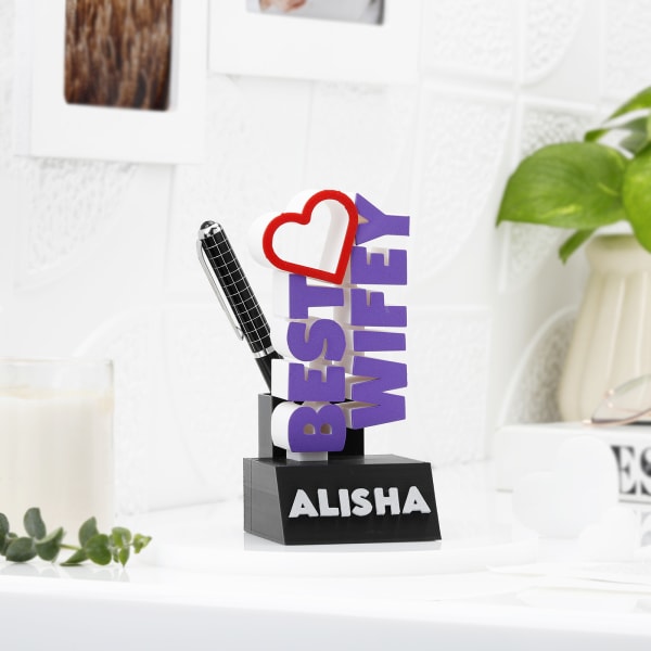 3D Best Wifey Award - Personalized Pen Stand