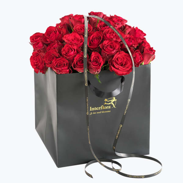 40 Red Roses In A Gift Bag