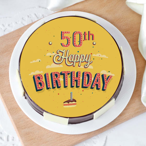 Order 50th Birthday Cake 1 Kg Online at Best Price, Free Delivery|IGP Cakes