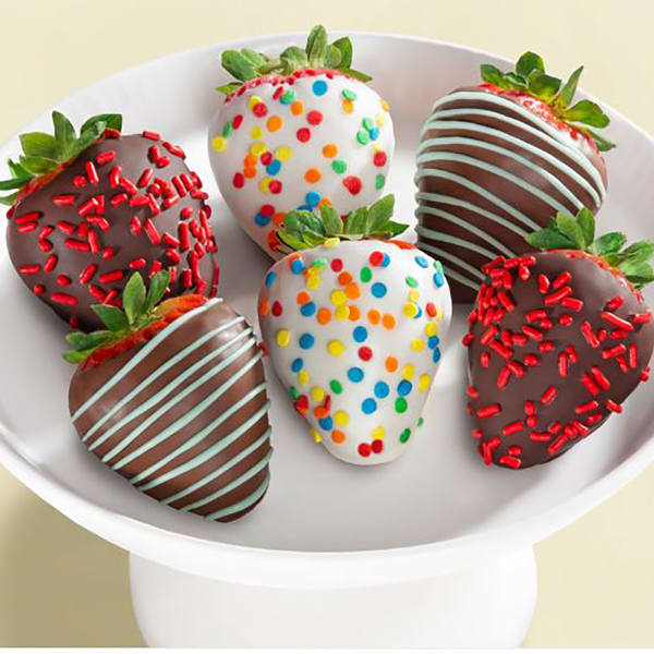 6pc Happy Birthday Dipped Strawberries