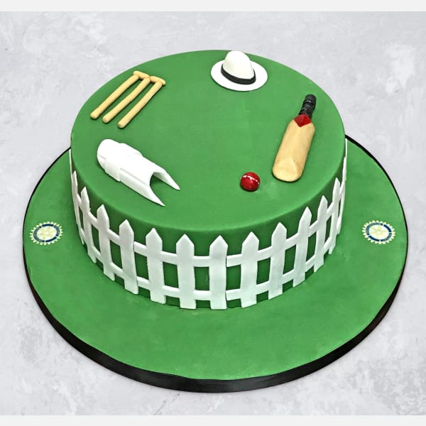 90 Not Out Cricket Field Birthday Fondant Cake (2 Kg)