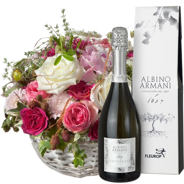 A Basket full of Poetry with Prosecco Albino Armani DOC 75cl : Gift/Send  Interflora Gifts Online ID1089807 |