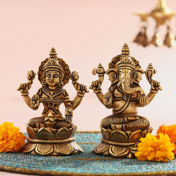 A Blessed Duo Laxmi Ganesha Idols