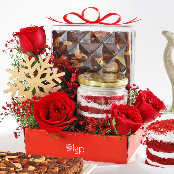 A Lovely Rosy Christmas Surprise Hamper