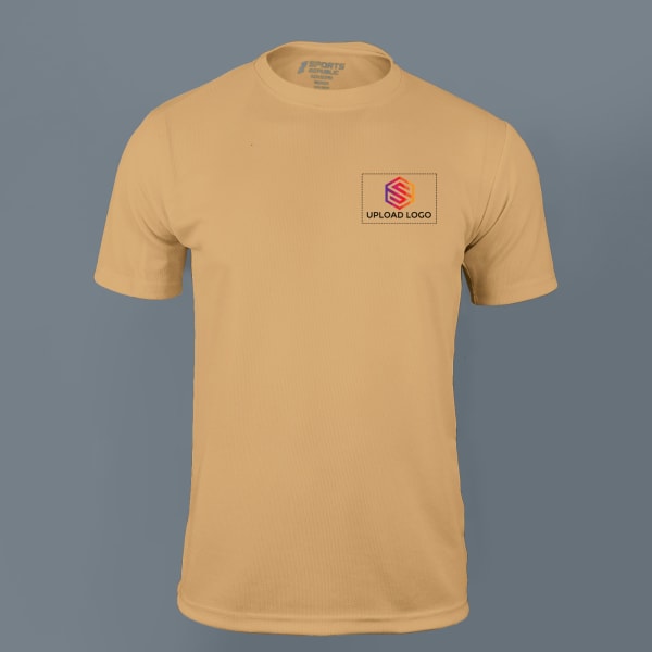 ACTI-RUNN Premium Polyester T-shirt for Men (Beige)