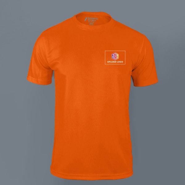 ACTI-RUNN Premium Polyester T-shirt for Men (Flourscent Orange)