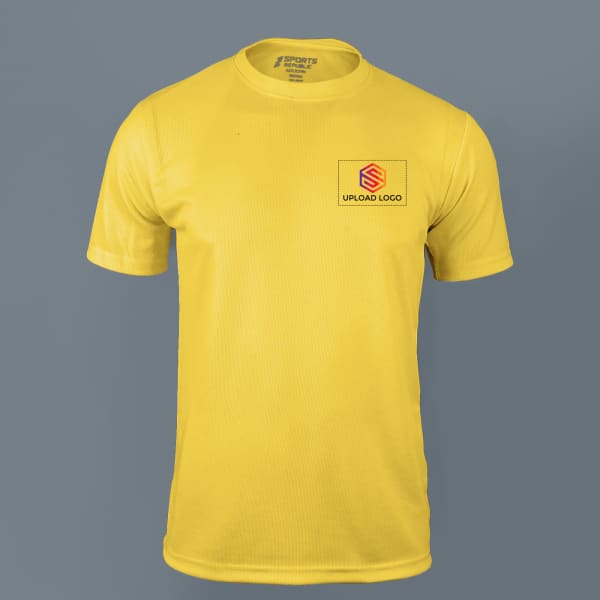 ACTI-RUNN Premium Polyester T-shirt for Men (Golden Yellow)