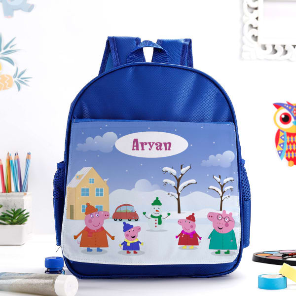 Adorable Peppa Pig - School Bag - Personalized - Blue