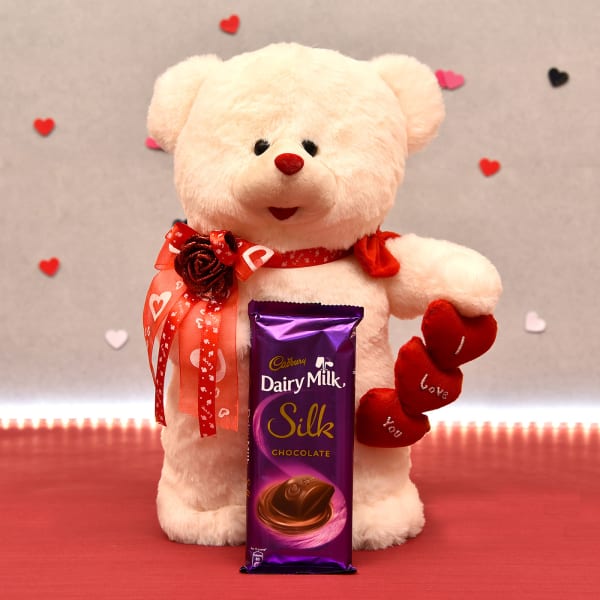 dairy milk silk with teddy bear