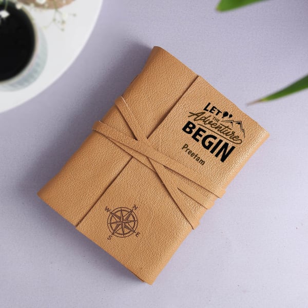 Adventure Begins Personalized Leather Diary