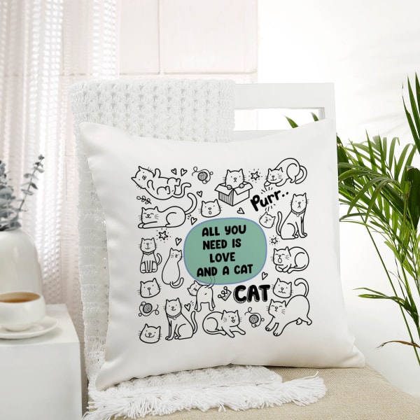 All You Need Is Love And A Cat Personalized Cushion