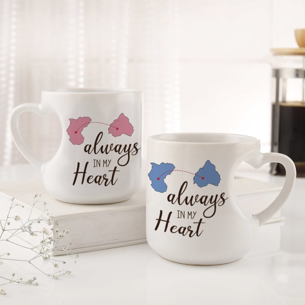 Always In My Heart Personalized Valentine's Day Couple Mug