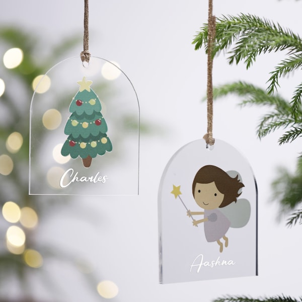 Angelic Charm Personalized Christmas Ornament - Set Of 2