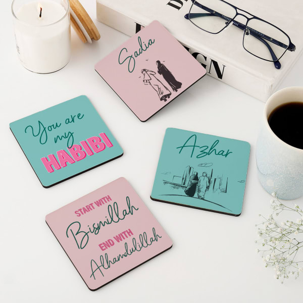 Arabic Themed Coasters - Personalized - Set Of 4