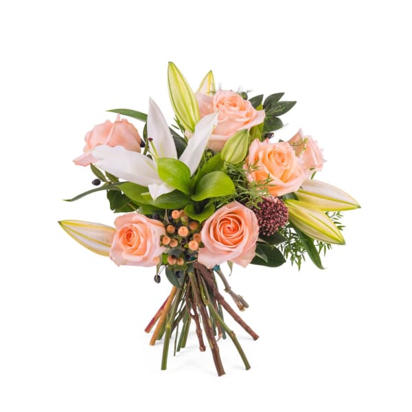 Arrangement of Roses and Lilies