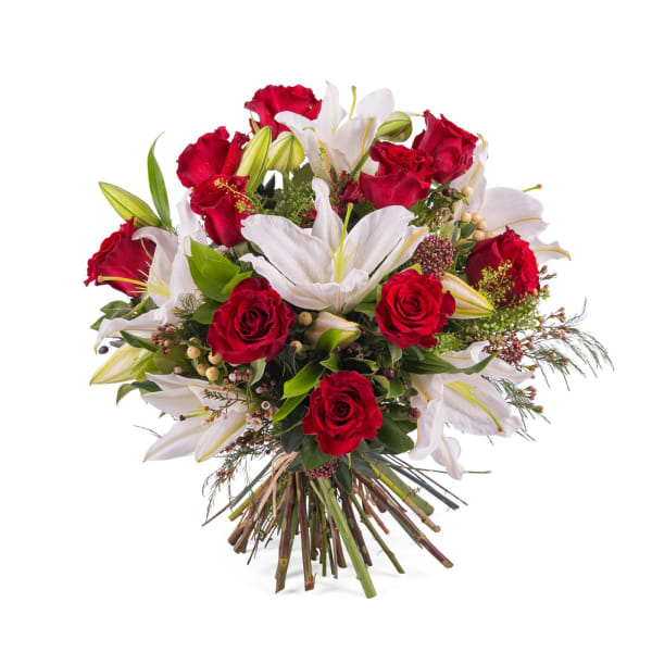 Arrangement of Roses with Lilies