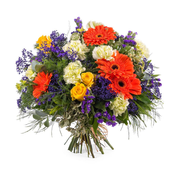 Arrangement with Gerbera Daisies and Roses
