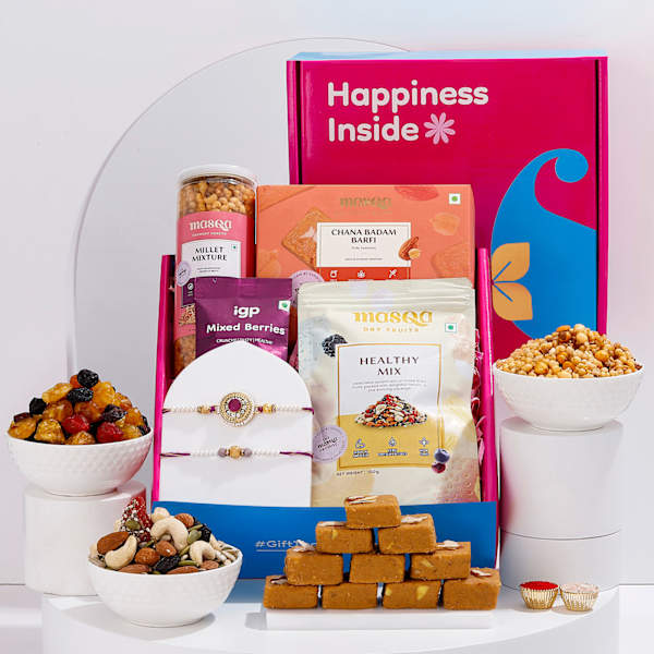 Artisanal Semiprecious Rakhi Celebration Hamper