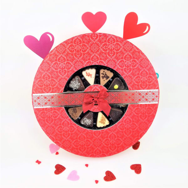 Assorted Belgian Heart Shaped Chocolates in Gift Box