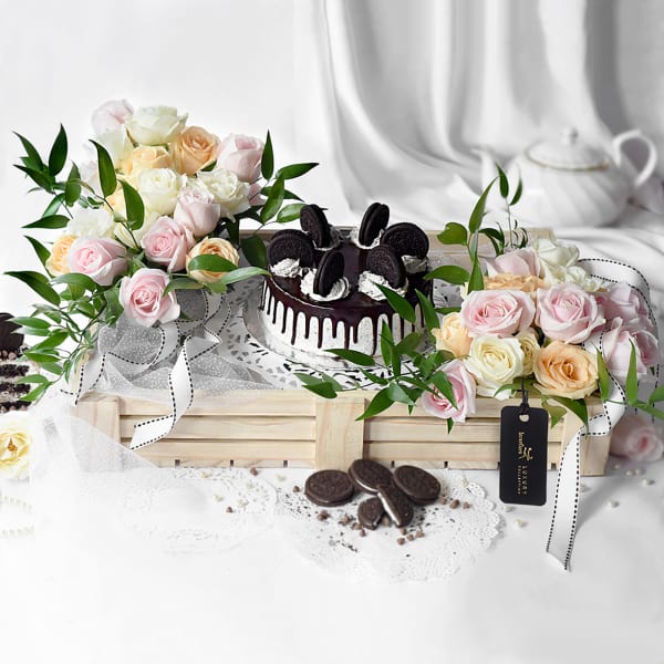 Assorted Flowers with Premium Cake