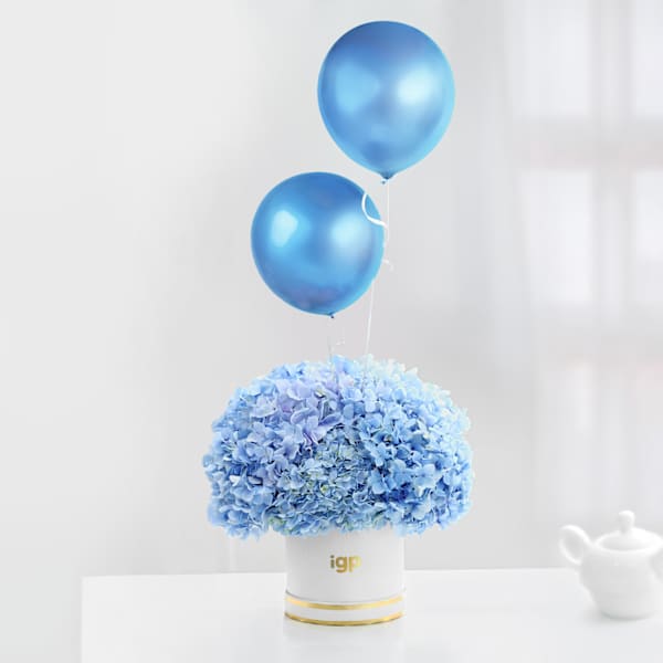 Aurora Blue Balloons Arrangement