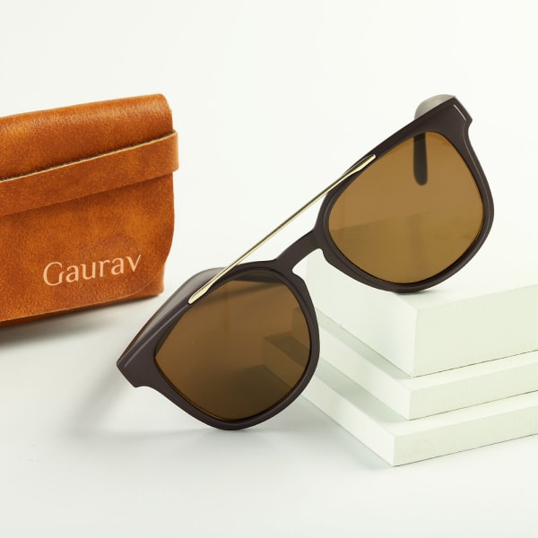 Aviator Sunglasses with Personalized Case