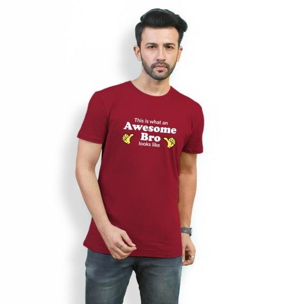 Awesome Bro T-shirt - Maroon