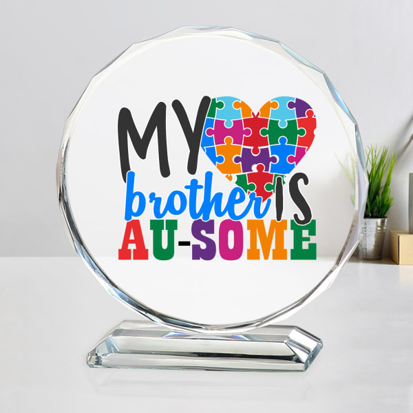 Awesome Brother Customized Round Crystal Trophy