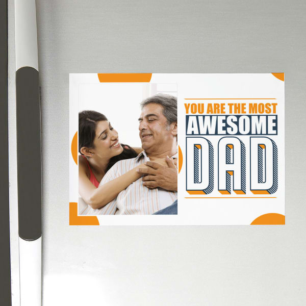 Awesome Dad Personalized Photo Magnet