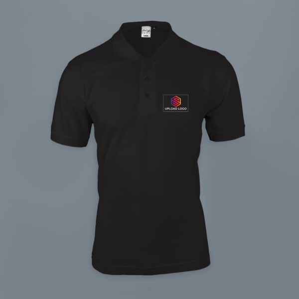 AWG Solid Polo T-shirt for Men (Black)