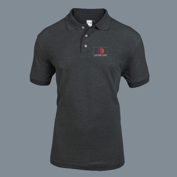 AWG Solid Polo T-shirt for Men (Charcoal Grey)