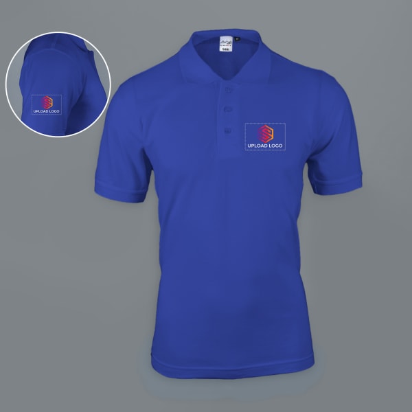 AWG Solid Polo T-shirt for Men (Royal Blue)