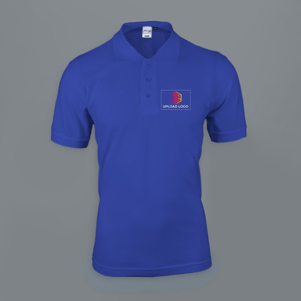 AWG Solid Polo T-shirt for Men (Royal Blue)