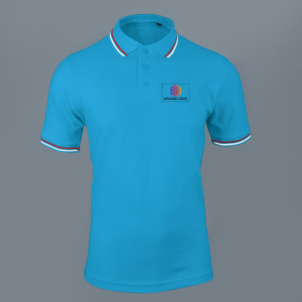 AWG Sport Giza Polo T-shirt for Men (Turquoise Blue)